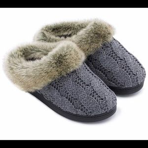 Cable Knit Slippers with Memory Foam